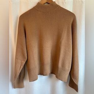 H&M Women's Soft Mockneck Sweater in Camel, NWOT, XS